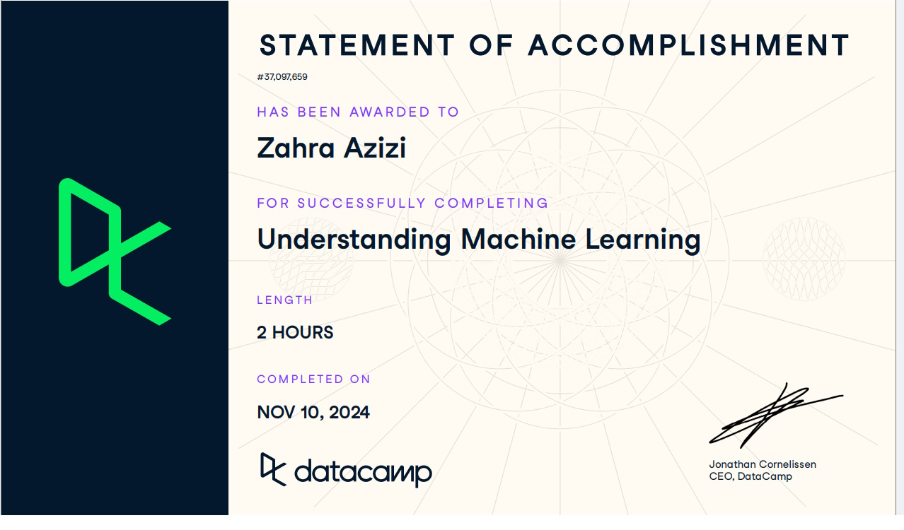 Machine Learning Certificate